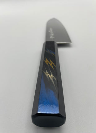 【三徳包丁】ダマスカス 185mm 漆塗り（稲妻）八角柄