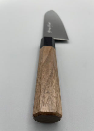 【三徳包丁】ダマスカス 185mm 黒合板とくるみ八角柄