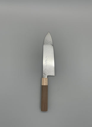 【三徳包丁】ダマスカス 185mm メープルとくるみ八角柄