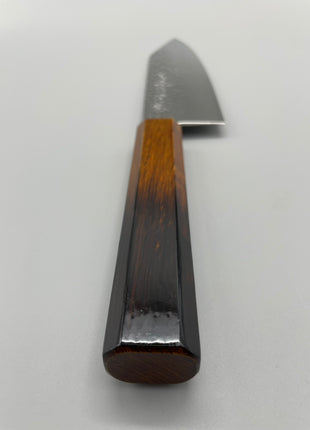 【切付包丁】槌目ダマスカス 185mm 漆塗り（艶漆）八角柄