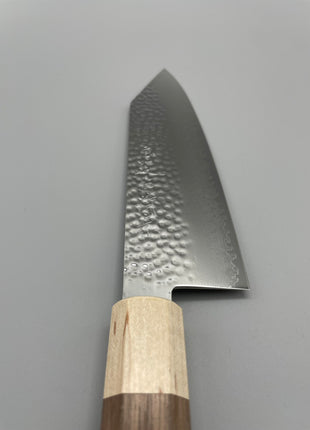 【切付包丁】槌目ダマスカス 185mm メープルとくるみ八角柄