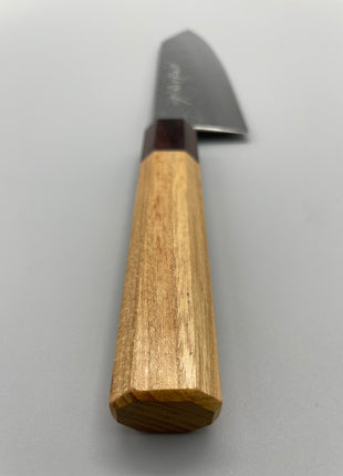 【切付包丁】槌目ダマスカス 185mm マホガニーとけやき八角柄