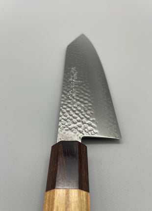 【切付包丁】槌目ダマスカス 185mm マホガニーとけやき八角柄