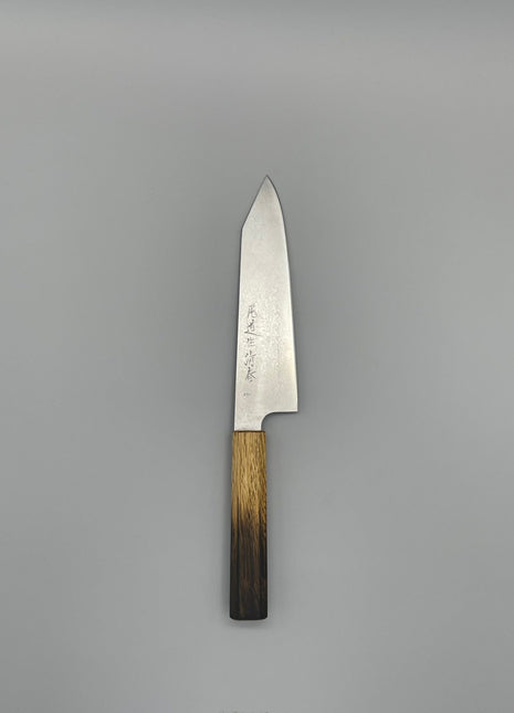 【切付包丁】ダマスカス 175mm 漆塗り（焼漆）八角柄