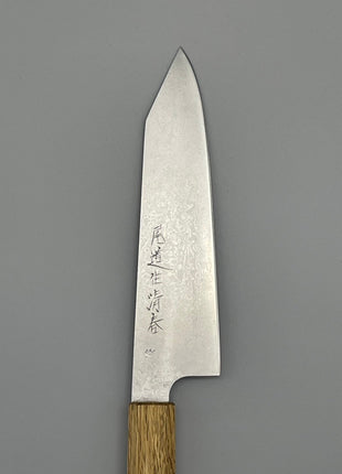 【切付包丁】ダマスカス 175mm 漆塗り（焼漆）八角柄