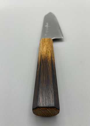 【切付包丁】ダマスカス 175mm 漆塗り（焼漆）八角柄