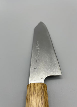 【切付包丁】ダマスカス 175mm 漆塗り（焼漆）八角柄