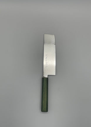 【菜切包丁】ダマスカス 166mm 漆塗り（緑漆）八角柄