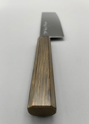 【菜切包丁】ダマスカス 166mm 漆塗り（透木目）八角柄