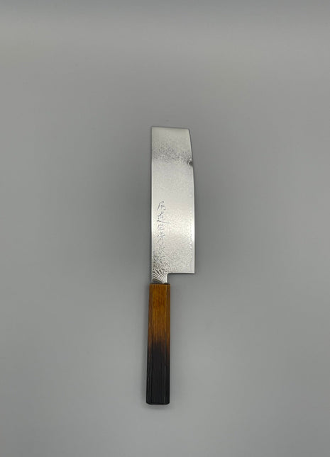 【菜切包丁】ダマスカス 166mm 漆塗り（艶漆）八角柄
