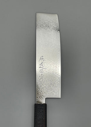 【菜切包丁】ダマスカス 166mm 漆塗り（赤烈火黒）八角柄