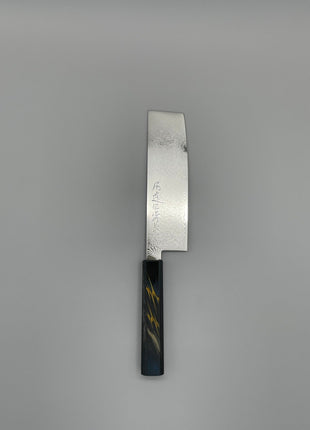 【菜切包丁】ダマスカス 166mm 漆塗り（稲妻）八角柄