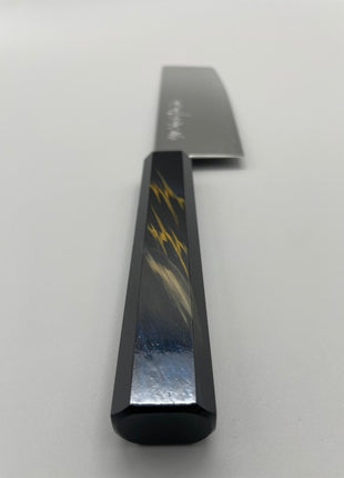 【菜切包丁】ダマスカス 166mm 漆塗り（稲妻）八角柄