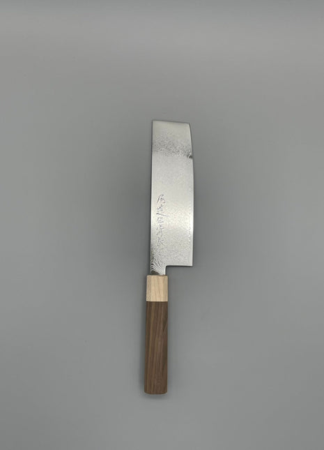 【菜切包丁】ダマスカス 166mm メープルとくるみ八角柄