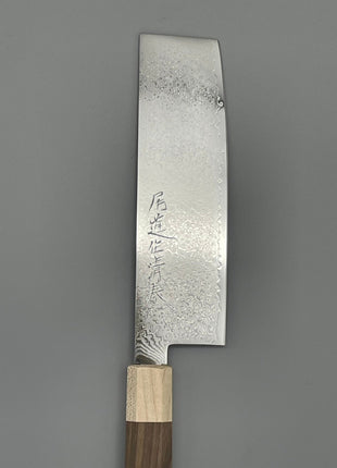 【菜切包丁】ダマスカス 166mm メープルとくるみ八角柄