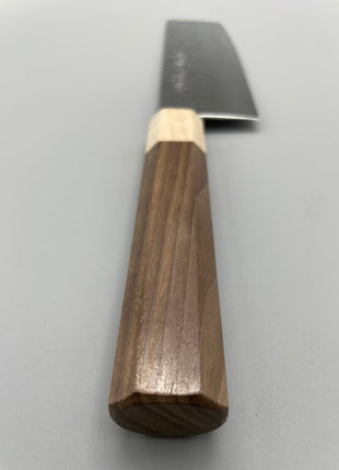 【菜切包丁】槌目ダマスカス 166mm メープルとくるみ八角柄