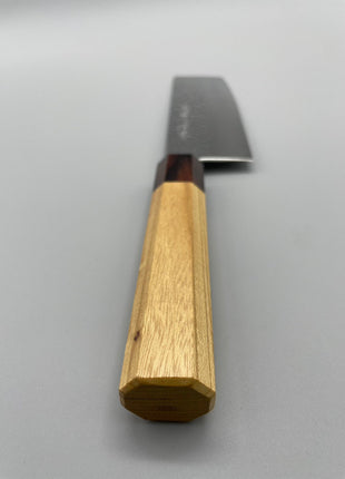 【菜切包丁】槌目ダマスカス 166mm マホガニーとけやき八角柄