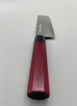 【菜切包丁】ダマスカス 162mm 黒合板と赤合板八角柄