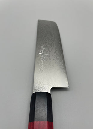 【菜切包丁】ダマスカス 162mm 黒合板と赤合板八角柄