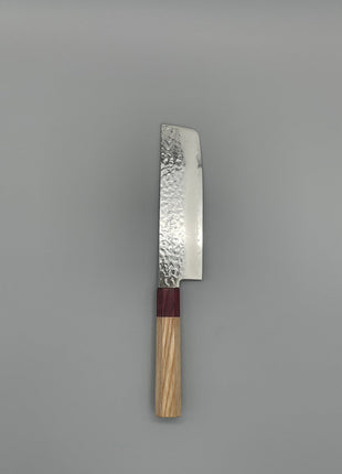 【菜切包丁】槌目ダマスカス 160mm 圧縮材と圧縮材八角柄