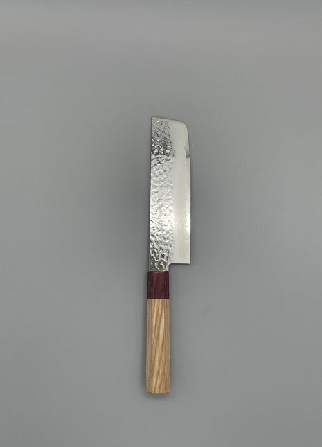 【菜切包丁】槌目ダマスカス 160mm 圧縮材と圧縮材八角柄