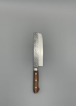 【菜切包丁】槌目ダマスカス 160mm 茶合板柄
