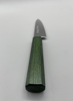【ペティナイフ】ダマスカス 150mm 漆塗り（緑漆）八角柄