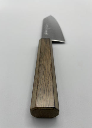 【切付包丁】槌目ダマスカス 183mm 漆塗り（透木目）八角柄