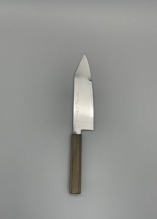 【切付包丁】ダマスカス 180mm 漆塗り（透木目）八角柄