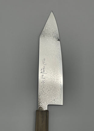 【切付包丁】ダマスカス 180mm 漆塗り（透木目）八角柄