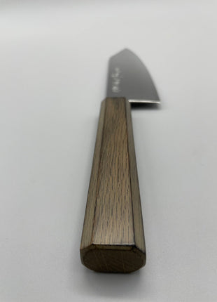 【切付包丁】ダマスカス 180mm 漆塗り（透木目）八角柄
