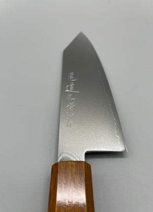 【切付包丁】ダマスカス 180mm 漆塗り（艶漆）八角柄