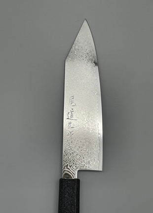 【切付包丁】ダマスカス 180mm 漆塗り（赤烈火黒）八角柄