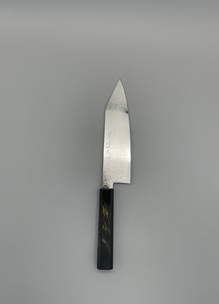 【切付包丁】ダマスカス 180mm 漆塗り（稲妻）八角柄