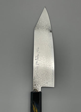 【切付包丁】ダマスカス 180mm 漆塗り（稲妻）八角柄