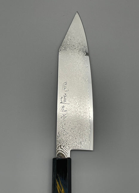 【切付包丁】ダマスカス 180mm 漆塗り（稲妻）八角柄