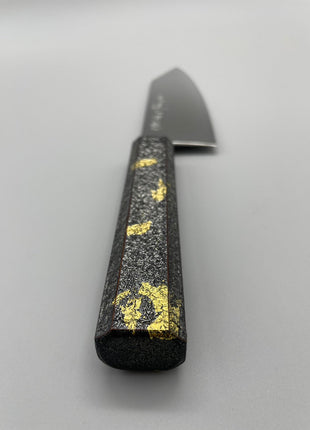 【切付包丁】ダマスカス 180mm 漆塗り（銀金箔）八角柄