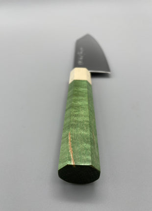 【切付包丁】ダマスカス 180mm メープルとスタビライズドウッド（グリーン）八角柄
