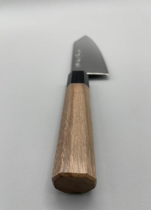 【切付包丁】ダマスカス 180mm 黒合板とくるみ八角柄