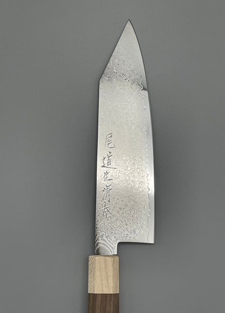 【切付包丁】ダマスカス 180mm メープルとくるみ八角柄