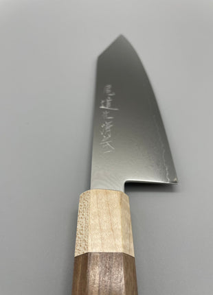 【切付包丁】ダマスカス 180mm メープルとくるみ八角柄