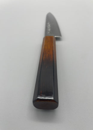 【ペティナイフ】槌目ダマスカス 150mm 漆塗り（艶漆）八角柄