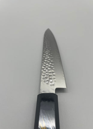 【ペティナイフ】槌目ダマスカス 150mm 漆塗り（稲妻）八角柄