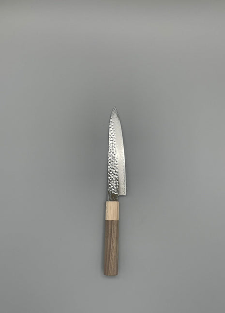 【ペティナイフ】槌目ダマスカス 150mm メープルとくるみ八角柄
