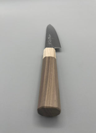 【ペティナイフ】槌目ダマスカス 150mm メープルとくるみ八角柄