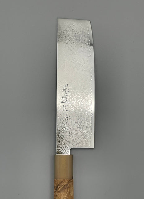【菜切包丁】和包丁柄 ダマスカス 165mm 水牛とカリンコブ八角柄