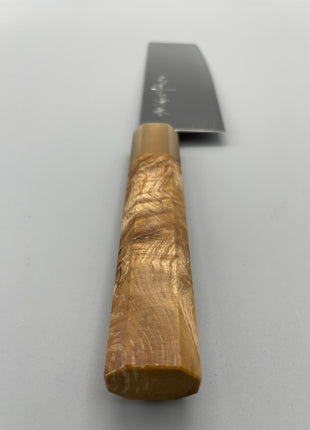 【菜切包丁】和包丁柄 ダマスカス 165mm 水牛とカリンコブ八角柄