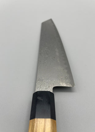【切付包丁】和包丁柄 ダマスカス67層 180mm 黒合板とオリーブ八角柄