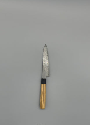 【ペティナイフ】和包丁柄 ダマスカス67層 140mm 黒合板とオリーブ八角柄