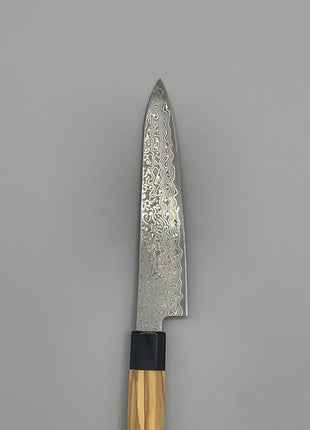 【ペティナイフ】和包丁柄 ダマスカス67層 140mm 黒合板とオリーブ八角柄